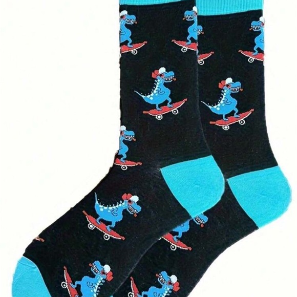 Blue Dinosaur Men’s NEW Skateboard Socks - Picture 2 of 5
